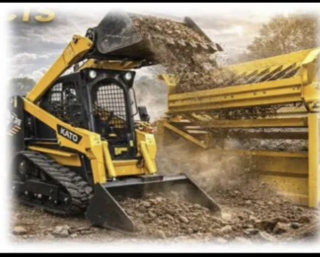 Crible Compact 83 en action, tri de gravats de chantier, Artaud Services BTP